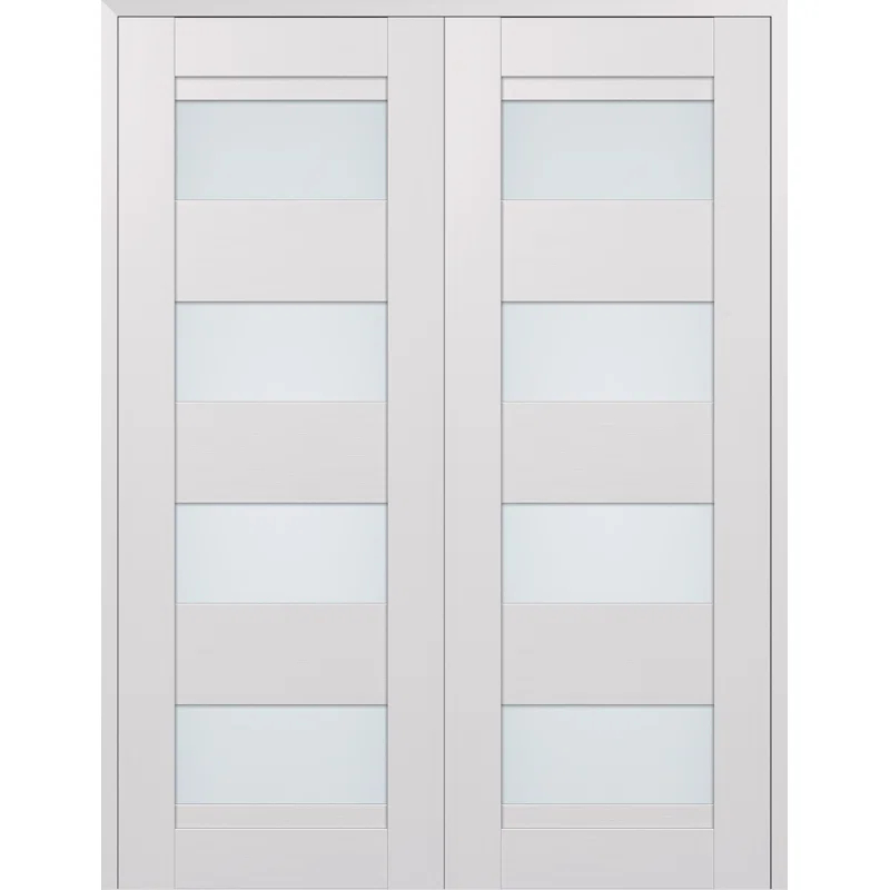 Belldinni Della Solid Manufactured Wood and Glass Paneled Prefinished Standard Double Door