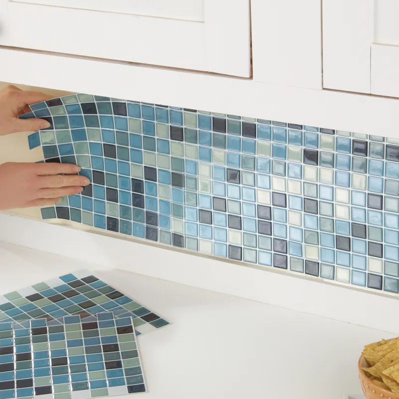 Winston Brands Mosaic 10'' W x 10'' L Gel Peel and Stick Mosaic Tile