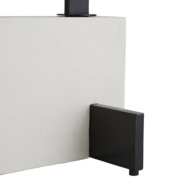 Piloti 76" Arched Faux Marble Base Floor Lamp with Linen Shade