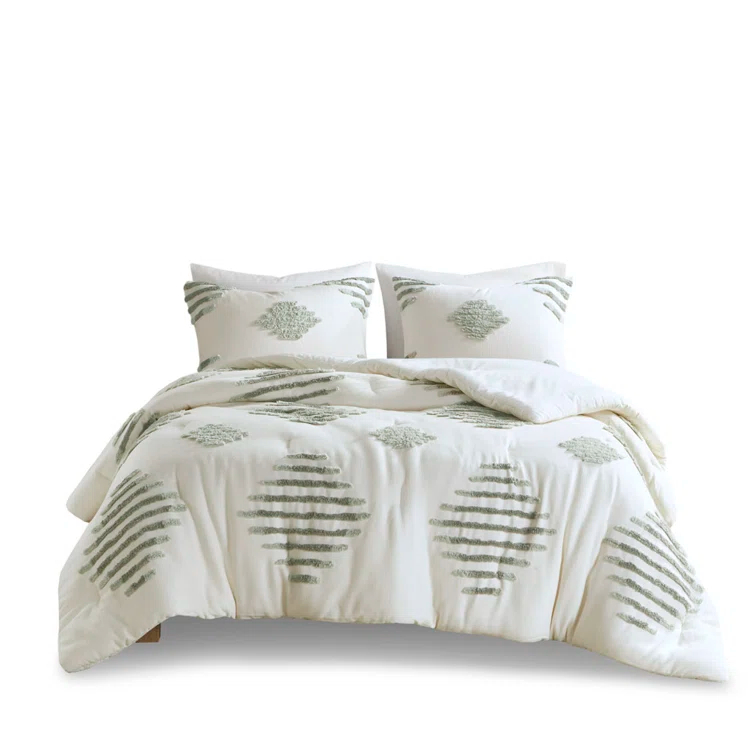 INK+IVY Tahli 3 Piece Cotton Blend Chenille Comforter Set