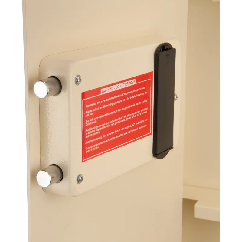 Barska 0.82 CUBIC FT LEFT OPEN BEIGE  BIOMETRIC WALL SAFE