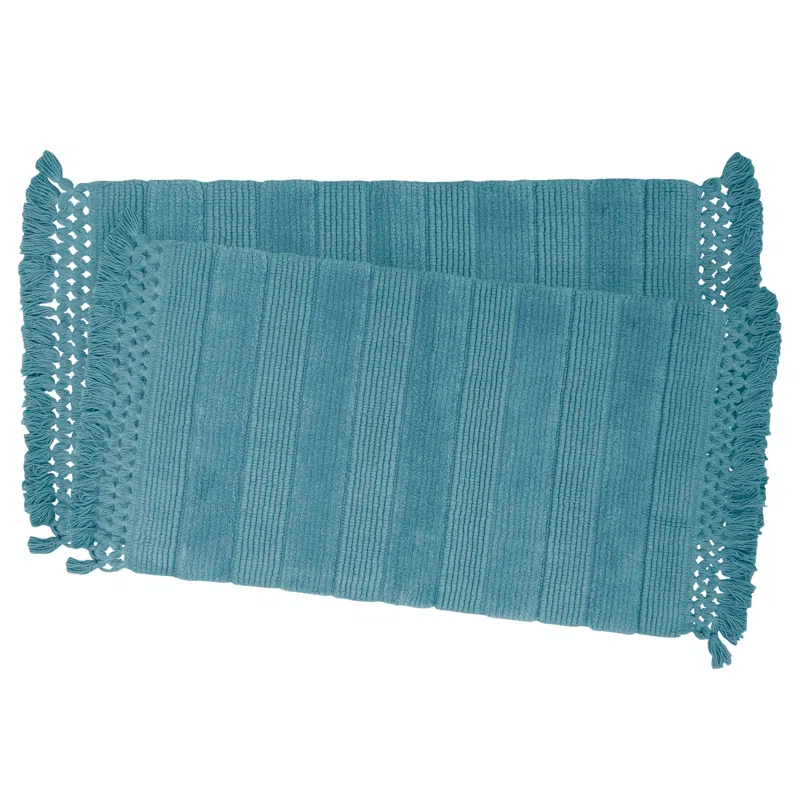 French Connection French Connection Safira Fringe Cotton 2 Piece Bath Rug Set
