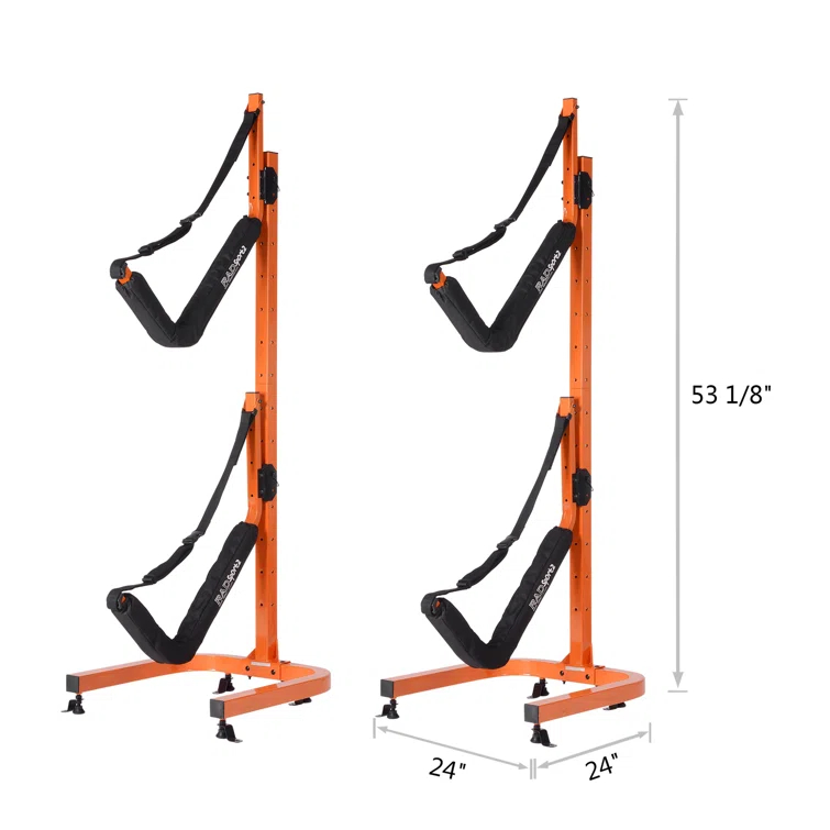 RAD Sportz Rad Sportz Kayak Storage Rack - Portable Folding Boat Stands for Garage, Shed, or Dock (Orange) 83-DT5123