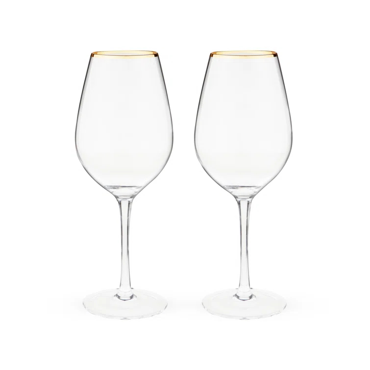 Twine Gilded Stemmed Wine Glasses (Set of 2)