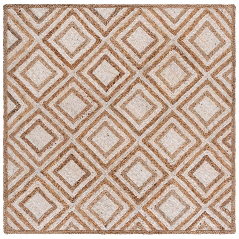 Highland Dunes Arria Hand Woven Jute Geometric Rug