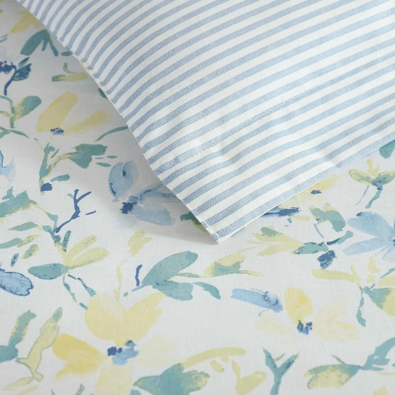 Laura Ashley Laura Ashley Nora Blue Cotton Comforter Bonus Set