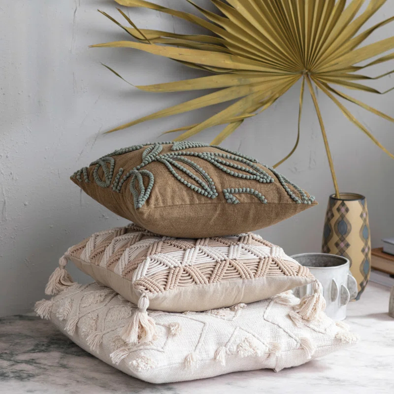 Tassels Cotton Throw Pillow