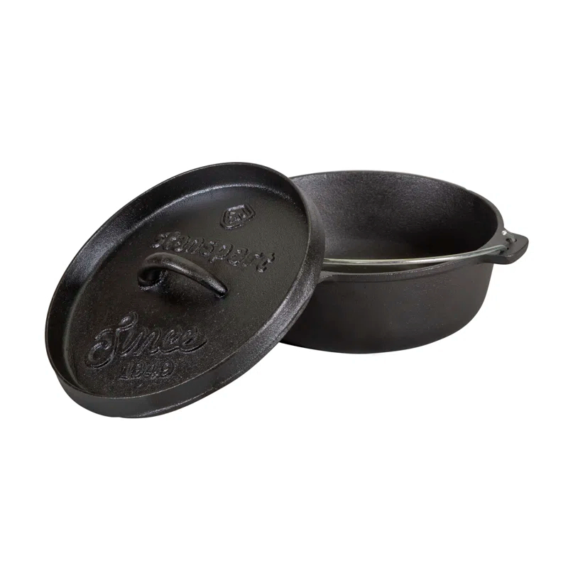 Stansport Stansport 2 QT Pre-Seasoned Cast Iron Dutch Oven Flat Bottom