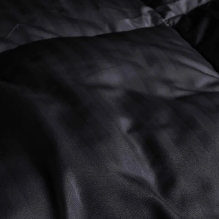 Superior Striped Reversible Box-Quilt Brushed Microfiber Medium Weight Down Alternative Comforter