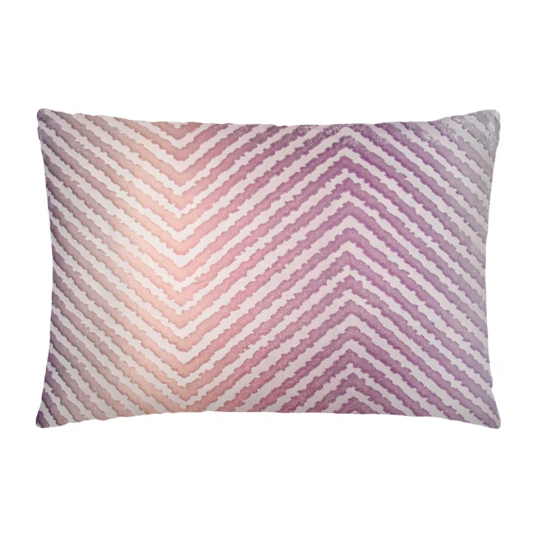 Kevin O'Brien Studio Chevron Velvet Reversible Throw Pillow