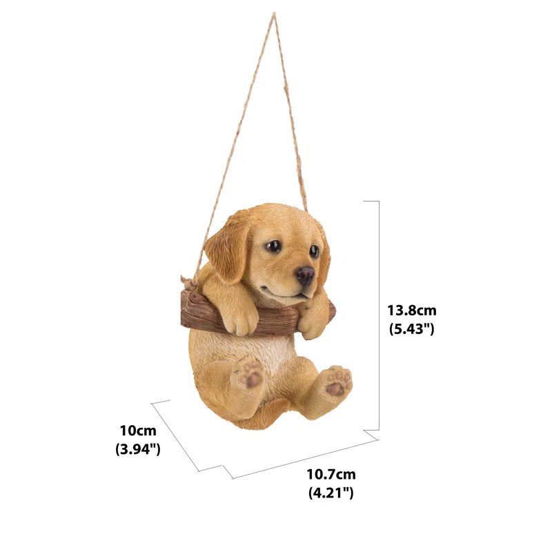 Hi-Line Gift Ltd. Hanging Golden Retriever Puppy Statue