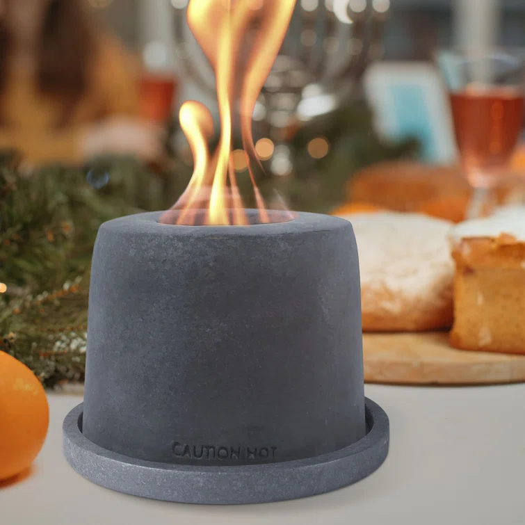 Kante Concrete Bio-Ethanol Smokeless Fire Pit Table