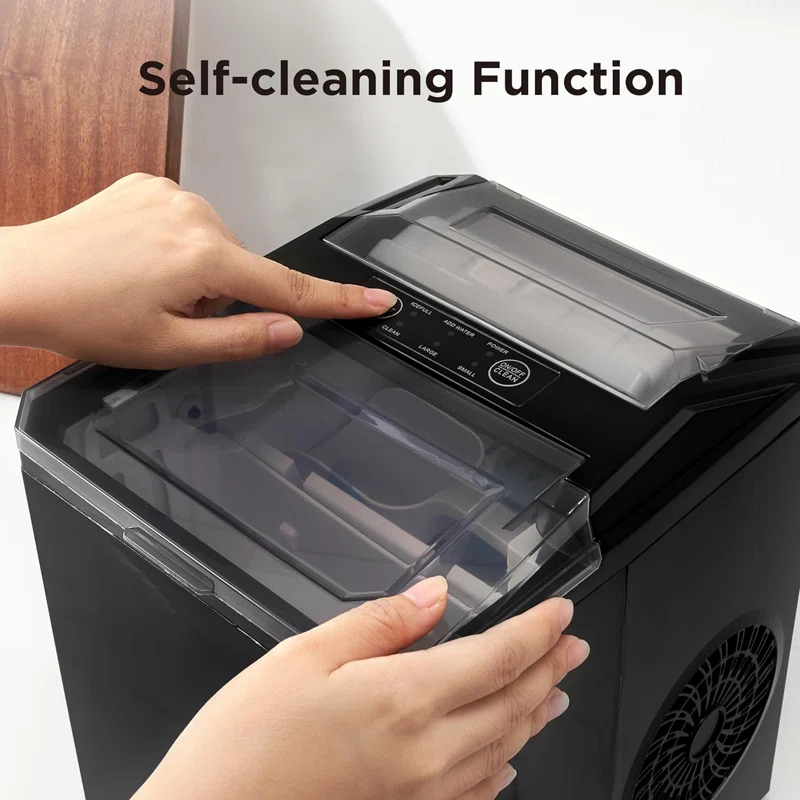 ColorLife 26lbs Countertop Bullet-Shape Ice Maker, 9 Cubes Make in 6 Mins, 2 Sizes of Bullet Ice