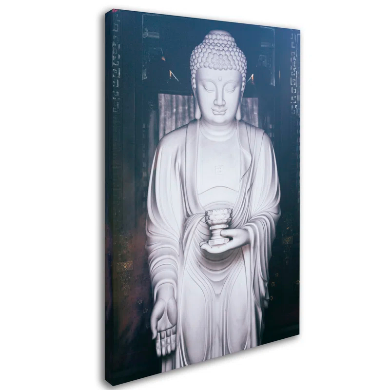 Trademark Fine Art "White Buddha" by Philippe Hugonnard Photographic Print on Wrapped Canvas