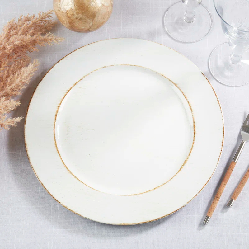 Saro Vintage-Inspired Distressed Charger Plate (Set of 4) (Set of 4)
