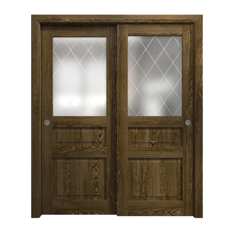 SARTODOORS Sliding Closet Bypass Doors | Ego 5011 | Rails Hardware Set | Wood Solid Bedroom Wardrobe Doors