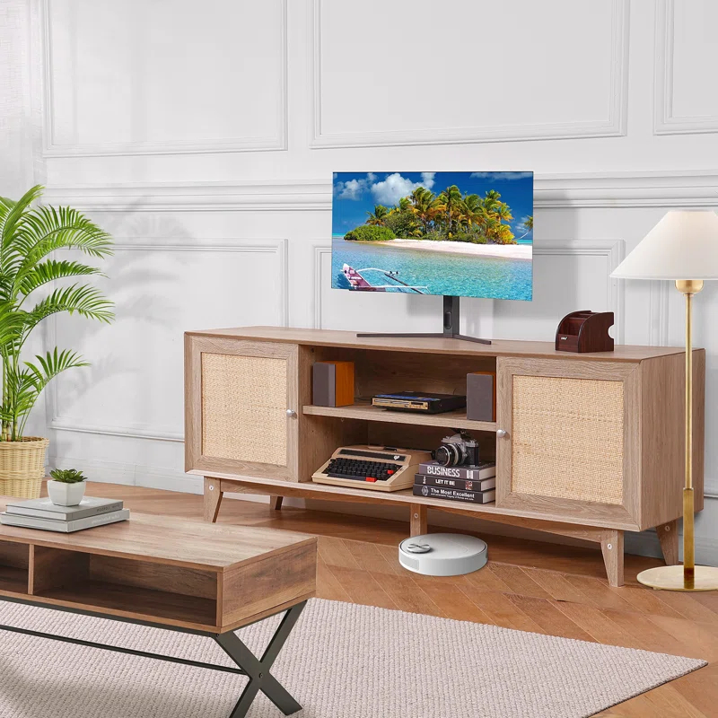 VEVOR Rattan TV Stand for 75in TV
