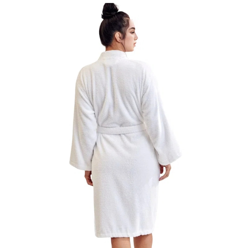 Ingobert Cotton Terry Cloth Mid-Calf Bathrobe with Pockets