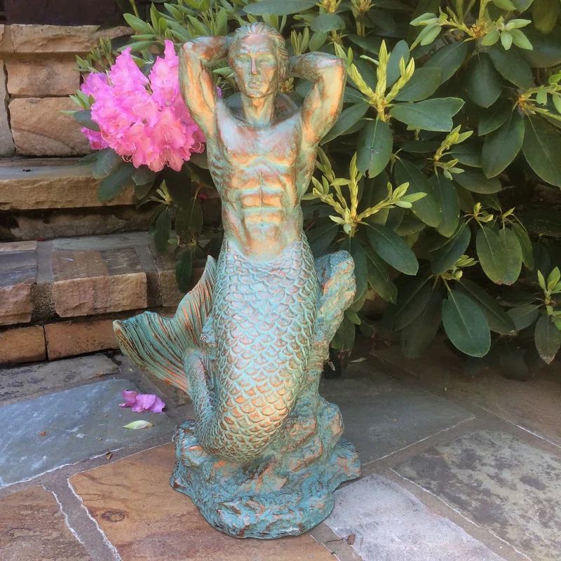 HomeStyles Life's a Beach Sexy Merman Mermaid on Coastal Rock Statue