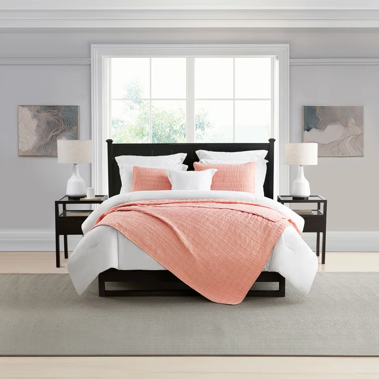 Swift Home Ultra Soft Crinkle Washed Microfiber 3-Piece Quilt Set