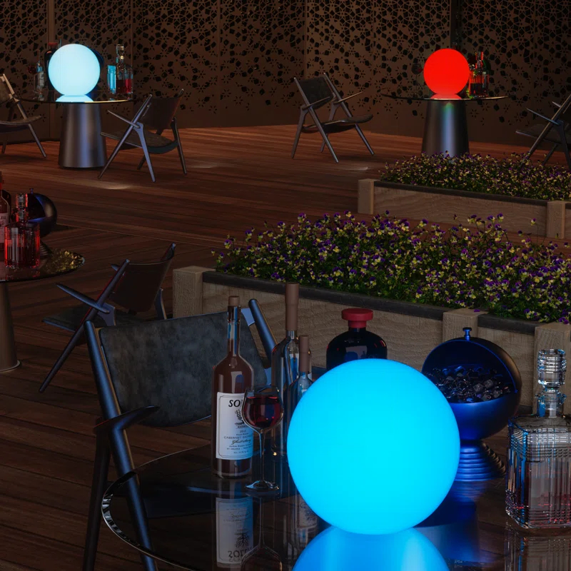 MoNiBloom LED Ball Light, 16 Color Rechargeable Night Light Dimmable Mood Lamp with Remote for Party Bar Decor