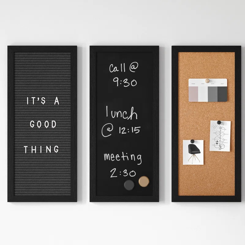 Martha Stewart Thomas Martha Stewart Cork Board, Chalk Board, Letter Board Set with Included Push Pins, Magnets, Liquid Chalk