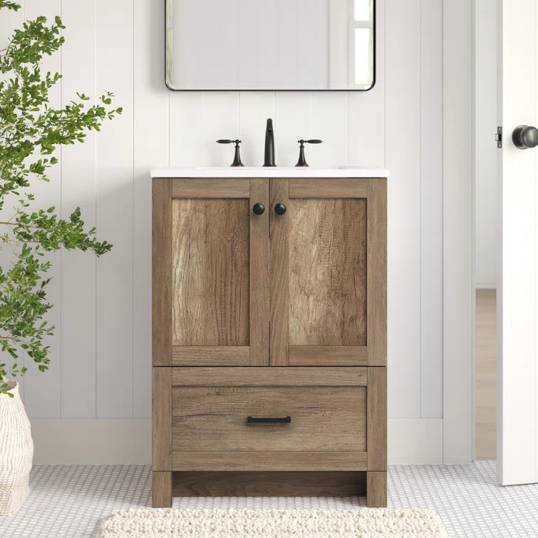 Lark Manor™ Soma 24'' Single Bathroom Vanity with Engineered Marble Top
