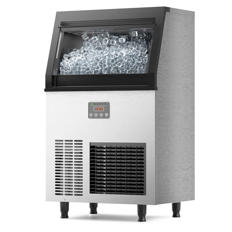 Coolake Coolake Commercial Ice Maker Machine 200lbs/24h, Air Cooled Under Counter Ice Maker With 50lbs Ice Storage, Stainless Steel Self Cleaning Freestanding Ice Maker For Home Bar Restaurant Kitchen