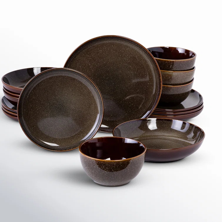 Gibson Elite Edwina 16 Piece Doible Bowl Dinnerware Set