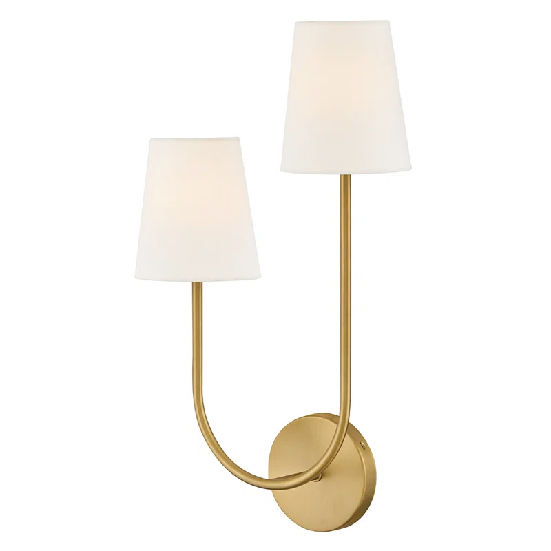 Lark 2-Light Right Hand White Linen Wall Sconce