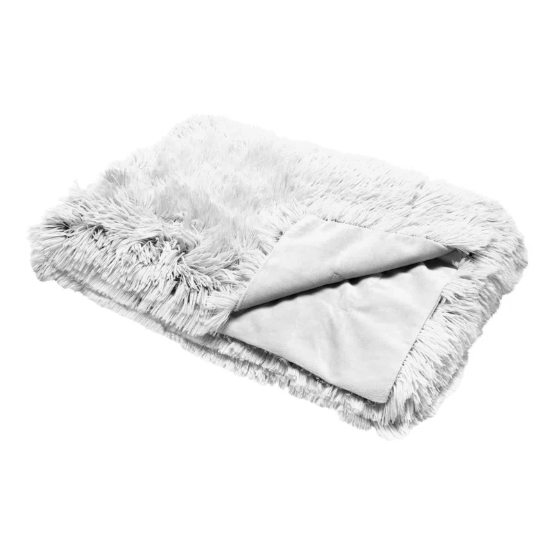 FurHaven Long Fur & Velvet Waterproof Blanket - Mist Gray, Large