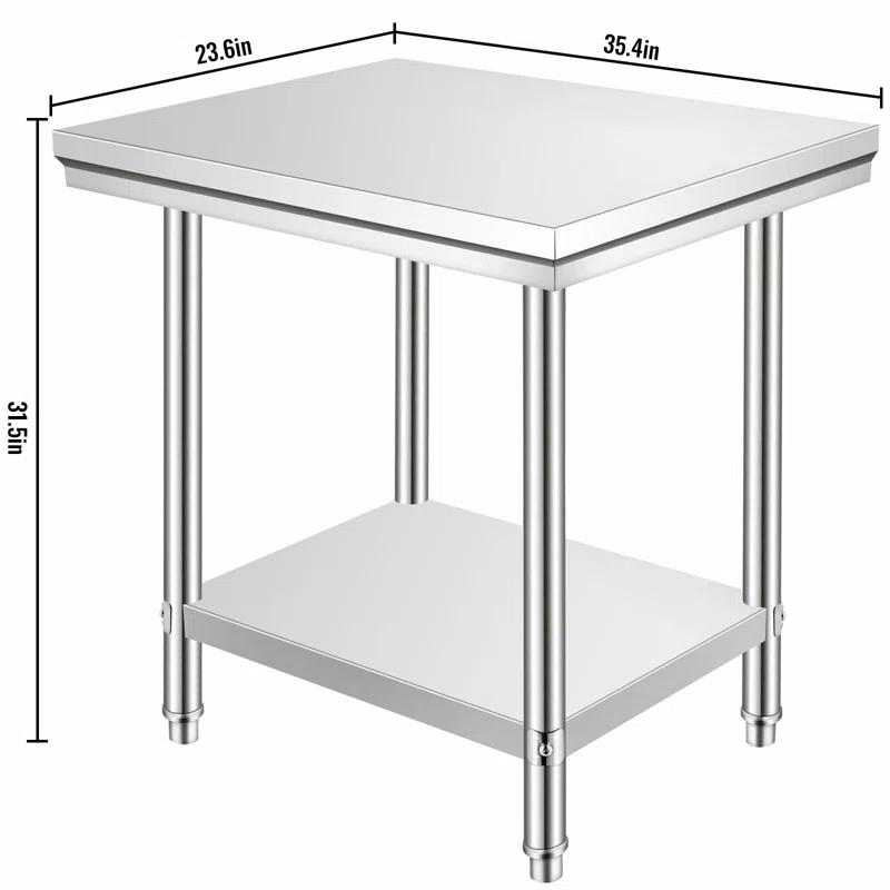 VEVOR VEVOR Stainless Steel 24'' W x 31.5'' H Adjustable Work Table