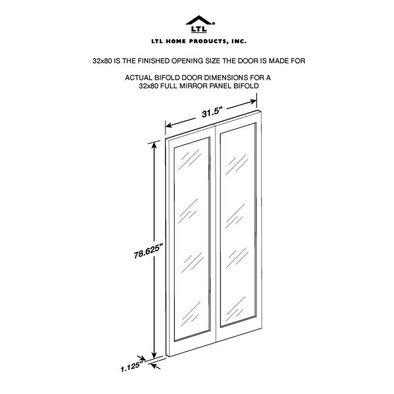 LTL Home Products 80.5'' Solid Wood Glass Unfinished