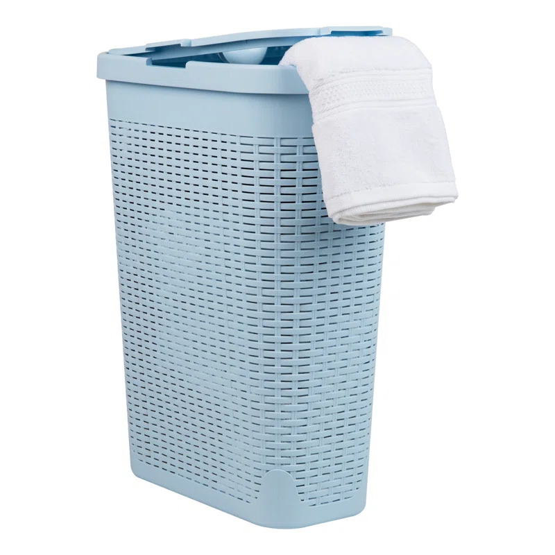 Mind Reader Mind Reader 50L Slim Laundry Hamper, Clothes Basket, Lid, Plastic