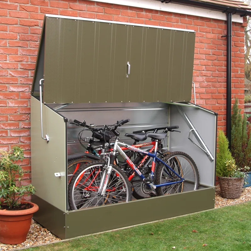Rowlinson 6.4 ft. W x 3 ft. D Metal Horizontal Bike Shed