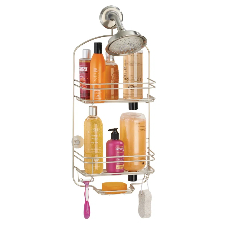 iDesign iDesign Medium Metal Hanging Shower Caddy, Bath Organizer, Satin