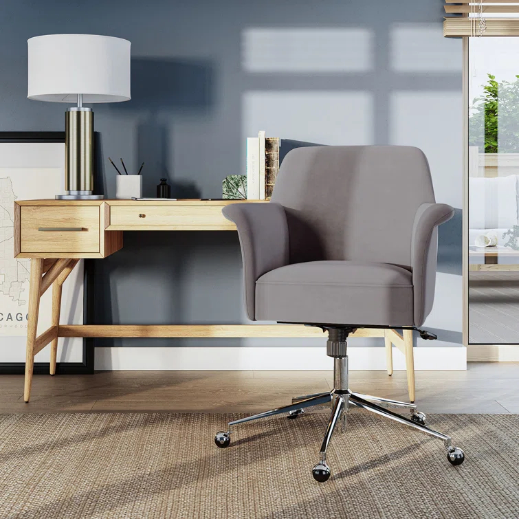 Everly Quinn Nin Ergonomic Velvet Task Chair 27.95'' W Armchair