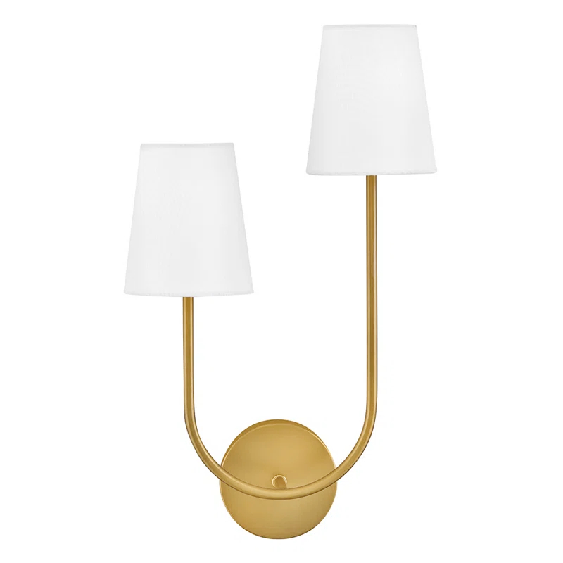 Lark 2-Light Right Hand White Linen Wall Sconce