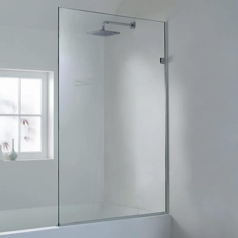 Fab Glass and Mirror MSD1-24-60CH Milan 24" W x 60" H Frameless Fixed Glass Panel