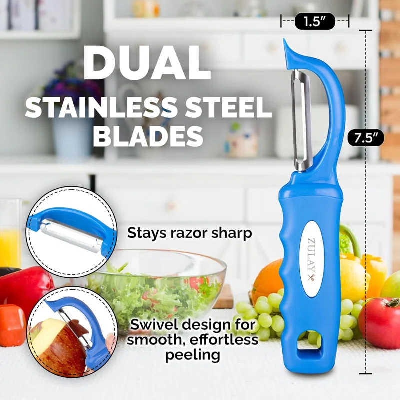Zulay Kitchen Zulay Kitchen Premium Vegetable Peeler For Kitchen - Swivel Peeler With Razor Sharp Stainless Steel Blades & Strong Ergonomic Handle