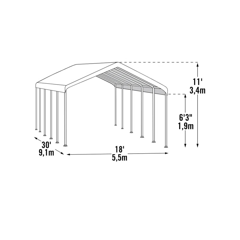 ShelterLogic Super Max 18' W x 30' D Canopy