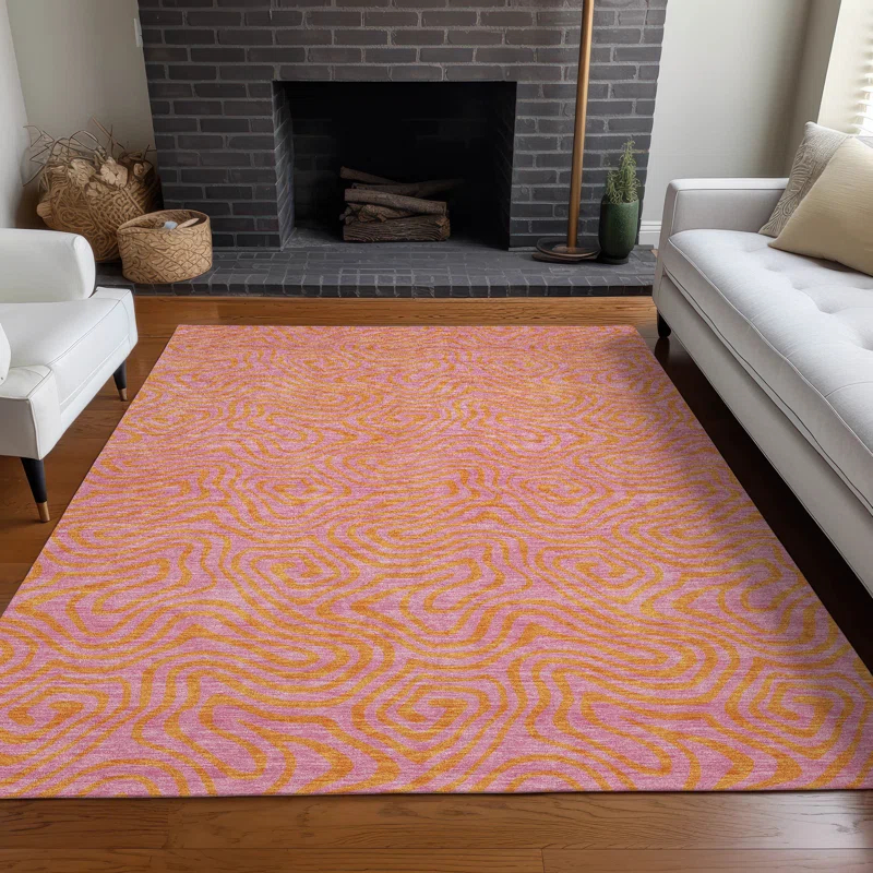 Machine Washable Indoor/Outdoor Chayden ACN1031 Pink Rug