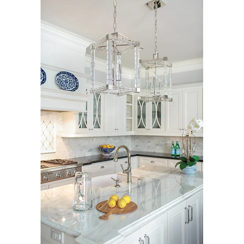 Hudson Valley Lighting Alpine 4 - Light Dimmable Square / Rectangle Chandelier