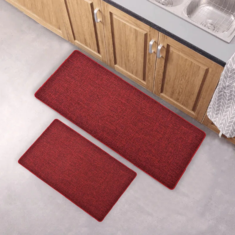 Evideco Multi-Size Woven-Effect Kitchen Runner Mats, Non-Slip, Low Profile, Universal Fit, 32"/47"L x 18"W