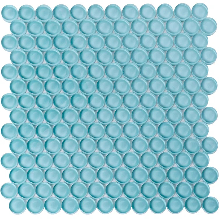 Apollo Tile Penny 1 " X 1 " Straight Edge Glass Mosaic Sheet Wall & Floor Tile