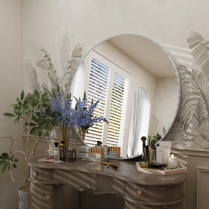 Amara Round High Quality Aluminum Alloy Framed French Cleat Mounted Wall Decor Bathroom Vanity Mirror with 5-Year Warranty