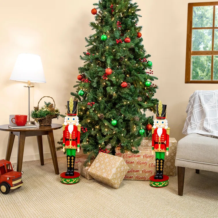 The Holiday Aisle® Kristoff the Christmas Nutcracker Soldier - 2 Statues - 29" (Set of 2)