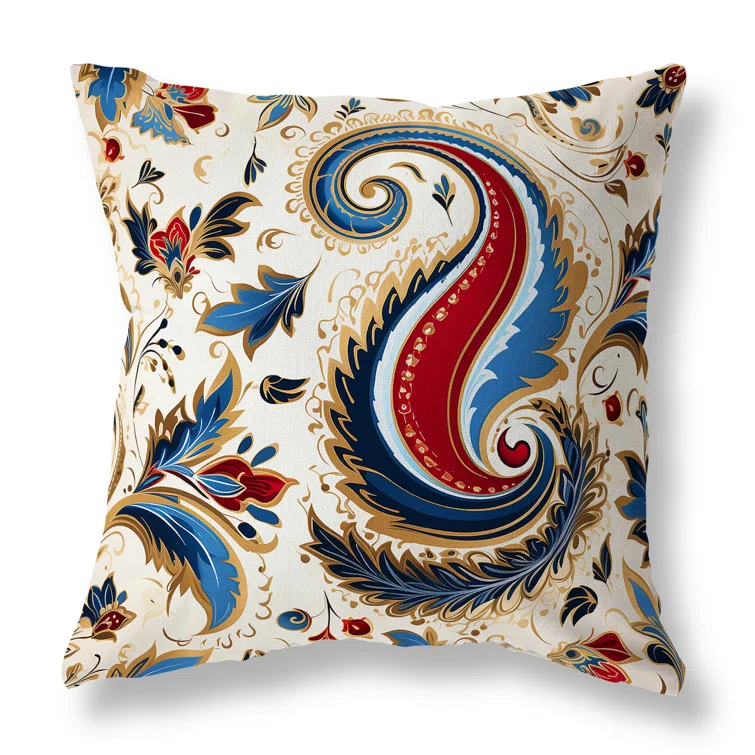 Amrita Sen Lavish Paisley Paisley Reversible Throw Pillow