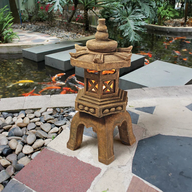 Design Toscano Sacred Pagoda Lantern Illuminated Statue