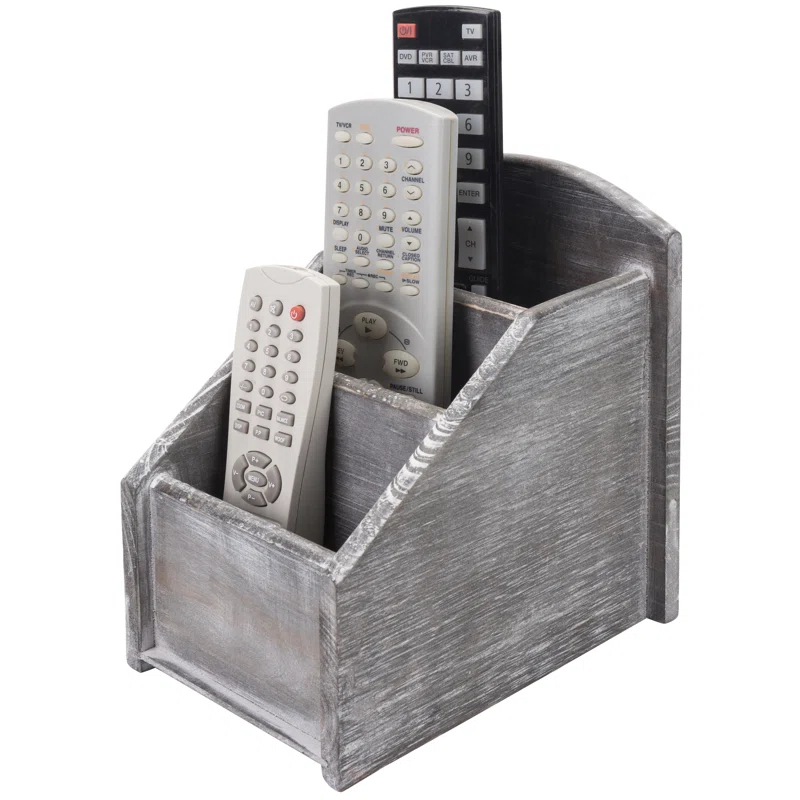 MyGift Gray/White Remote Control Holder